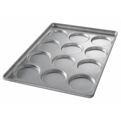 CHICAGO METALLIC 12-Slot Hamburger Bun Pan, Aluminized Steel, 1 1/2 in Depth - Bun & Roll Pans