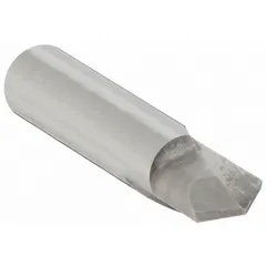 Carbide V-groove router bit with 1/4 in cutter diameter and 1/8 in length of cut. Designed for creating precise V-shaped grooves in wood, MDF, and composite materials for decorative edging, sign making, joinery, and paneling.