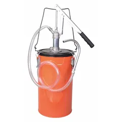 Lever handle drum pump for manual fluid transfer from drums or containers. Delivers a maximum flow rate of 4.64 oz per stroke. Pump-only unit suitable for dispensing oils, coolants, and other non-corrosive liquids in industrial maintenance, automotive, and manufacturing settings.