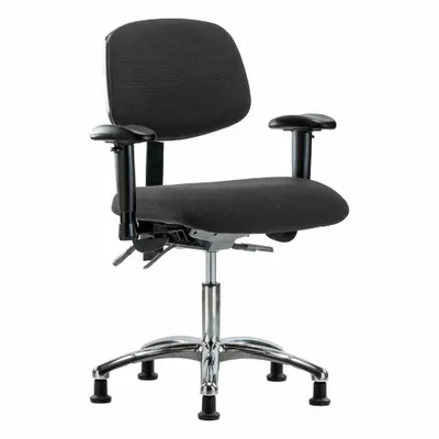 OEM Fabric ESD Chair with Arms, 19-24 in Height Adjustable, Aluminum Base - Fabric ESD Chairs