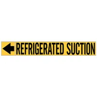 Pipe Marker: Refrigerated Suction, Yellow, Black, Fits 2 1/2 to 6 in Pipe O.D., 25 Pipe Markers (MPN 73921)