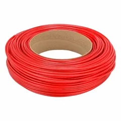 This PARKER polyurethane tubing has a 1/4 in inner diameter and 3/8 in outer diameter, supplied in a 500 ft length. It is red in color with a Shore A hardness of 90 to 95 and a maximum operating pressure of 170 psi at 73°F. Suitable for pneumatic control lines, fluid transfer, and instrumentation in industrial automation and machinery.