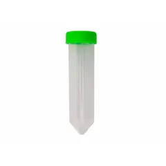 PPCO Centrifuge Tube, 50 mL, Conical Bottom, Natural, Green Closure, Graduated