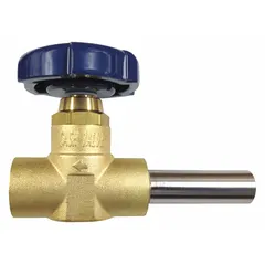 Brass pressure relief valve with 3/8 inch NPT inlet and outlet connections. Designed for cryogenic service to protect equipment handling liquefied gases at extremely low temperatures. Suitable for use in industrial gas systems, storage tanks, and transfer lines.