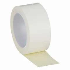 Single-sided sealing tape with white polyethylene film backing and rubber adhesive. Suitable for indoor and outdoor use, providing moisture and dust resistance in sealing applications. Meets ASTM D3833 standards.