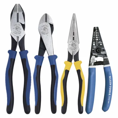 KLEIN TOOLS 4-Piece General Purpose Pliers Set with Deluxe - General Purpose Assorted Pliers Sets