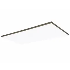 This 750W, 277V AC, 1-phase radiant ceiling heater is designed for surface mounting in drop-in ceiling grids. The white housing measures 48 x 24 x 1 inches. It provides quiet, even heat for spaces such as offices, lobbies, or warehouses.
