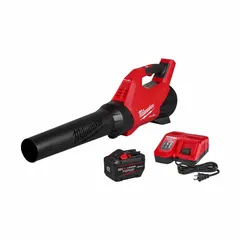 Battery-powered handheld leaf blower from the M18 series. Delivers up to 500 cfm of air flow for clearing leaves, grass clippings, and light debris from lawns, driveways, and worksites. Includes a 12.0 Ah battery for cordless operation.