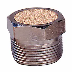 This pneumatic breather vent filters incoming air to 40 microns and relieves internal pressure up to 150 psi. It is used on reservoirs, gearboxes, and hydraulic tanks to allow air exchange while blocking contaminants. The 3/8 in NPT connection suits industrial pneumatic systems.