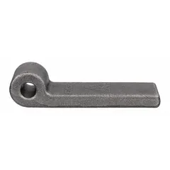 This hinge strap is an exterior vehicle accessory used to secure and reinforce doors, hatches, or panels on trucks, trailers, and heavy equipment. It measures 4 13/32 inches in length and 1 1/2 inches in width, with a silver finish. The part is identified by Mfr. No. B2426E Hinges.