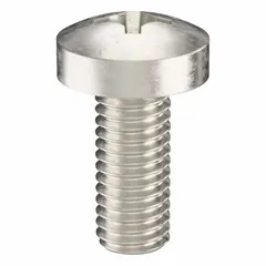 Pan head machine screws with Phillips drive, M5x0.80 thread, 12 mm length, made from 316 stainless steel with plain finish. Drive size #2. Supplied in a 50-piece pack. Used for general fastening applications where a low-profile head and corrosion resistance are required.