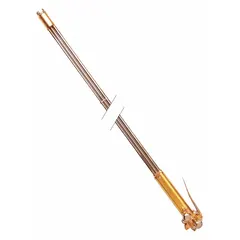 Smith-Style handheld cutting torch with a 72-inch length and 180° head. Features a 9/16"-18 connection. Used for oxy-fuel cutting of ferrous metals in applications such as structural steel fabrication, shipbuilding, and heavy equipment repair.