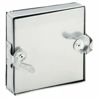 Duct Access Door: 8 in x 8 in, 24 ga, Steel, Double Cam, Tab-In Hinge, 8 in Observation Port Ht