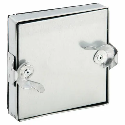 Dayton Duct Access Door: 8 in x 8 in, 24 ga, Steel, Double Cam, Tab-In Hinge - Flat Access Doors