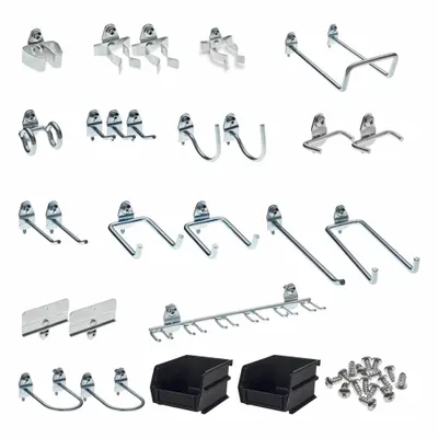 TRITON PRODUCTS Hook and Bin Assortment Kit for Round-Hole Pegboard - Hook, Toolholder & Bin Assortments for Round-Hole Pegboard