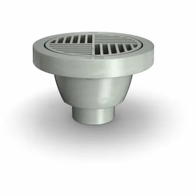 ZURN FS8-NF Floor Sink, 11 in Overall Dia, Solvent Weld, Round, Bronze - Floor Sinks with Grates