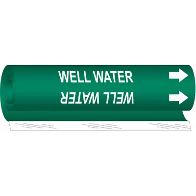 BRADY Well Water Wrap-Around Pipe Marker - Well Water Wrap-Around Pipe Markers