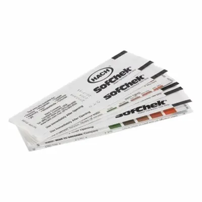 HACH Chemical Test Strips: Total Hardness (as CaCO3), 0 to 25 gpg/0 to 425 ppm - Single-Parameter Test Strips