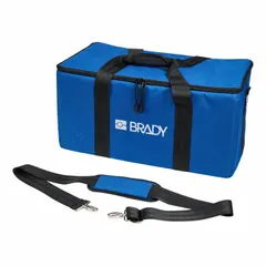 This blue storage and transport case is designed for use with the i4311 and Wraptor A6201 printer series. It provides a dedicated solution for protecting and organizing labeling equipment during travel or on job sites.