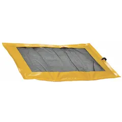 This black replacement pad is designed for use in drip pillows for spill containment. It absorbs fuels up to 2 gallons per pad. Each pack contains one pad with a total absorption capacity of 2 gallons. Suitable for managing leaks in industrial settings.