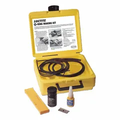 This Buna-N splicing kit includes 8 pieces of 3 ft cord stock with a 70A durometer. It enables on-site fabrication of custom O-rings for sealing applications in pumps, valves, and hydraulic systems.