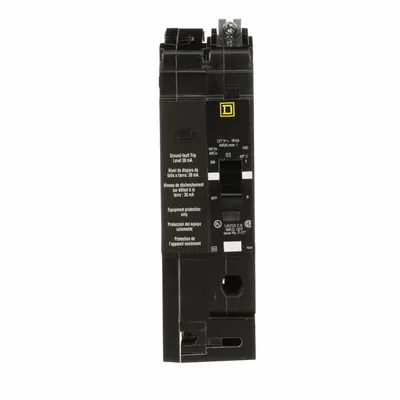 SQUARE D Miniature Circuit Breaker: 15 A, 277V AC, Single Phase, 18kA at 120/240V AC - EDB & EGB Series, Bolt-On Square D Miniature Circuit Breakers