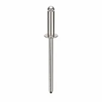 Domed-head blind rivet with 0.122" diameter and 1.534" overall length. Body length is 7/16", overall length 1 17/32". Supplied in a 500-piece pack for inch-system applications. Used for fastening sheet metal, plastics, and composite materials in industrial assembly