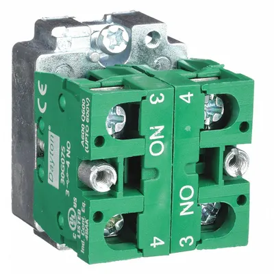 Dayton Contact Block: 22 mm Panel Mounting Size, 2NO, Momentary - Contact Blocks