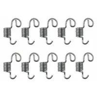 This hood spring is a replacement part for upright vacuum cleaners. It secures the vacuum hood in place, ensuring proper access to the bag or filter area. Supplied as a 10-pack for maintenance purposes