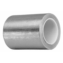 Silver, acrylic adhesive tape on embossed foil, 5 mil thick, 600 V rated. Used for EMI/RFI shielding, grounding, and splicing in electrical enclosures and cable assemblies.