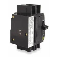 Single-phase, 2-pole miniature circuit breaker rated 50 A at 120/240V AC with a maximum interrupting rating of 10 kA at 120/240V AC. Designed for overcurrent protection in air conditioning and refrigeration equipment. Unit-mount form factor for compact installations.