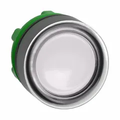 Momentary-action illuminated push-button operator from the XB5 series. Features a non-metallic actuator and flush-mount design for 22 mm panel cutouts. Suitable for control and signaling applications in industrial automation and panel building.