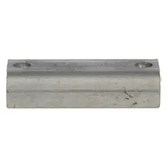 Encased block ceramic magnet with two poles. Measures 2-1/2 inches long, 1 inch wide, and 0.563 inch thick. Provides a maximum pull force of 9 lbf. Suitable for holding, positioning, and lifting ferrous parts in industrial workholding, assembly fixtures, and material handling applications.