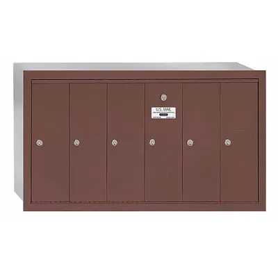 SALSBURY INDUSTRIES Mailbox: 4B+, 6 Doors, Vertical, 19 in H x 35 1/4 in W x 7 1/2 in D, Recessed Mounting - Multi-Unit Mailboxes