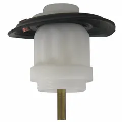 Plastic diaphragm assembly for Flushboy series flush valves. Used in commercial and institutional toilets to control water flow during the flush cycle. Restores proper flushing performance and helps prevent leaks.