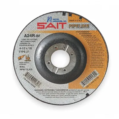 UNITED ABRASIVES-SAIT A24R Pipeline Type 27 General Purpose - General Purpose Combination Wheels for Pipelines