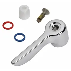 This chrome-finished lever faucet handle is an OEM replacement part for American Standard fixtures. It is used to operate water flow and temperature on compatible faucets in residential or commercial bathrooms and kitchens.