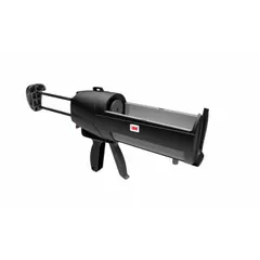 Manual dual-cartridge applicator for two-part adhesives, sealants, and coatings. Supports mixing ratios of 1:1, 2:1, 4:1, and 10:1. Housing combines metal and plastic for durability. Designed for dual-cartridge containers in bonding, assembly, and maintenance tasks.