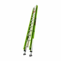This 24 ft fiberglass extension ladder is non-conductive for electrical safety. It has a 375 lb load capacity and weighs 61 lb. The fixed removable fly and included Limited Arrest Safety Line support fall protection. Suitable for industrial maintenance, construction, and facility access tasks