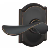This SCHLAGE passage lever lockset is designed for interior doors where locking is not required, such as closets or hallways. It features a Champagne style with an Aged Bronze and Brass finish. The ANSI F75 function allows free egress from either side. Not ADA compliant, not ligature-resistant, and has no visual indicator