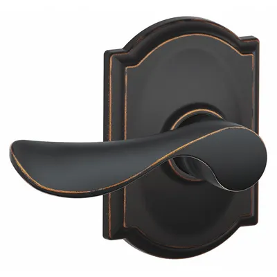 SCHLAGE F10 CHP 716 CAM Passage Lever Lockset, Aged Bronze/Brass, ANSI F75 - Passage Lever Locksets
