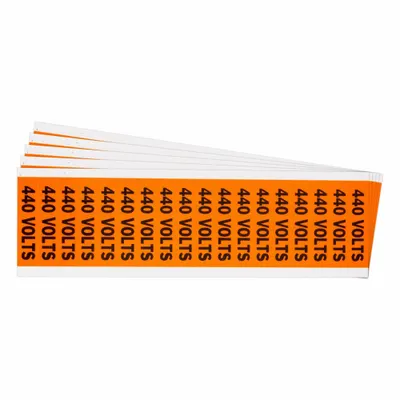 BRADY Self-Stick Vinyl Conduit and Voltage Marker, 440 Volts, C Label, 5 PK - Self-Stick Vinyl Conduit and Voltage Markers