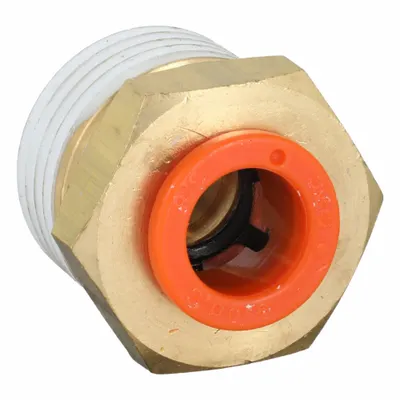 SMC KQ2H11-04AS Push-to-Connect x BSPT Adapter Fitting, Brass, 1/2" Thread - Polybutylene & Brass Tube Fittings
