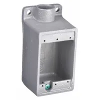 HUBBELL KILLARK Electrical Box: Iron, Rectangular, 1 Gangs, 3/4 in Hub Size, 28 cu in Capacity, Gray (MPN FD-2M)