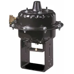 This pneumatic valve actuator is designed for modulating valve position in HVAC and industrial process control systems. It operates as normally open with a spring range of 9 psi to 13 psi and a 1/2 in stroke. Mounting kit is not included.