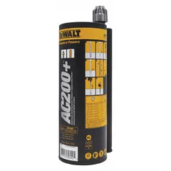 This 28 fl oz dual-cartridge acrylic anchor adhesive is formulated for bonding threaded rods and rebar into concrete and masonry. It features a 10:1 mixing ratio, requires a minimum hole depth of 2 3/8 in, and is compatible with 3/8 in adhesive anchors. ICC approved for both cracked and un-cracked concrete, the adhesive includes a mixing nozzle for application.