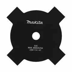 This MAKITA brush cutter blade is made of steel with a 10-inch diameter. It is designed for cutting thick grass, weeds, and light brush in landscaping and vegetation management. Compatible with manufacturer number 391VJ3.