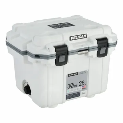 PELICAN Heavy-Duty Chest Cooler, 30 qt, Gray/White - Heavy-Duty Chest Coolers