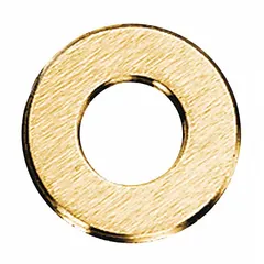 Round brass flange and trim ring for floor box openings. Designed for flush-mount installations in commercial and industrial settings, providing a corrosion-resistant finish that protects wiring access points.