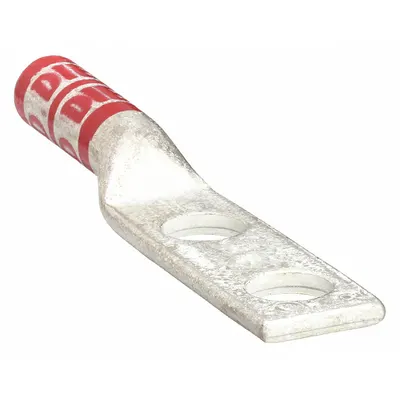 OEM Compression Lug: For 8 AWG, Stranded Wire, 1/4 in Stud Size, Long - Two-Hole Compression Lugs